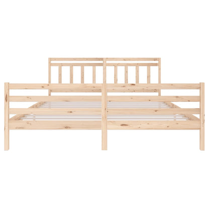 3100674 vidaXL Bed Frame without Mattress Solid Wood 200x200 cm (810450+814114)