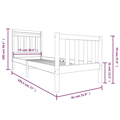 Bed Frame without Mattress Small Single Solid Wood