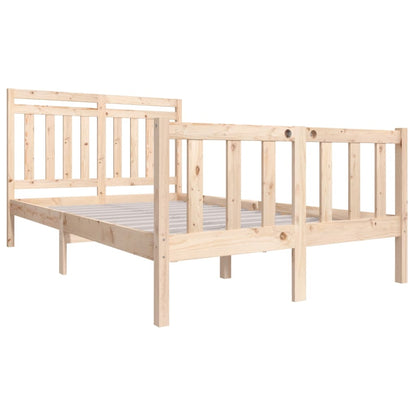 Bed Frame without Mattress Double Solid Wood