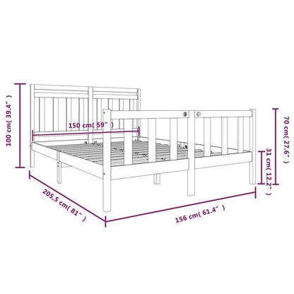 Bed Frame without Mattress King Size Solid Wood