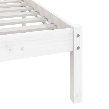 Bed Frame without Mattress White 120x190 cm Small Double  Solid Wood Pine