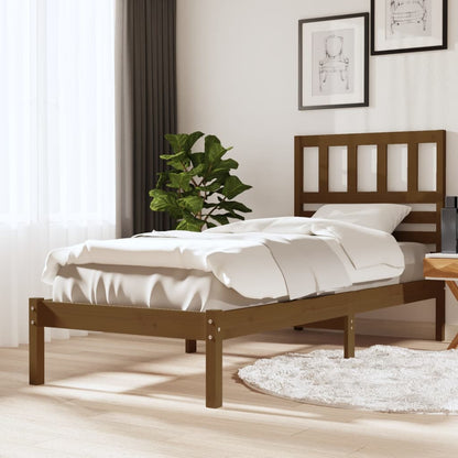 Bed Frame without Mattress Honey Brown Solid Wood Pine 100x200 cm