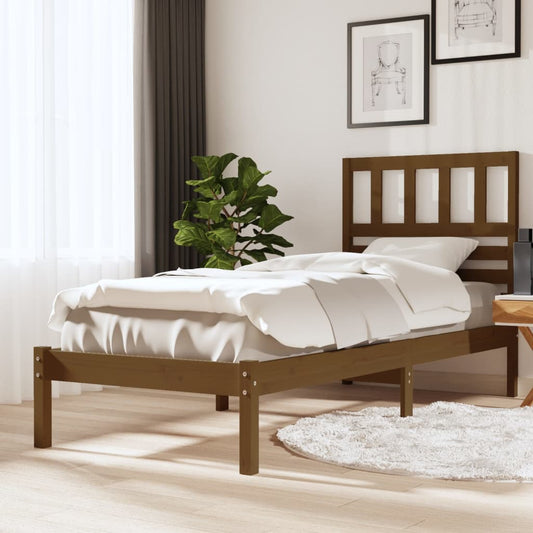 Bed Frame without Mattress Honey Brown Solid Wood Pine 100x200 cm