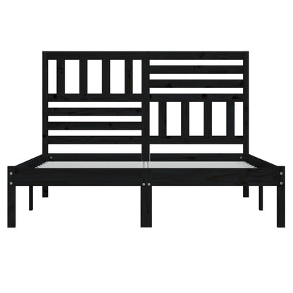 Bed Frame without Mattress Black 150x200 cm King Size  Solid Wood Pine