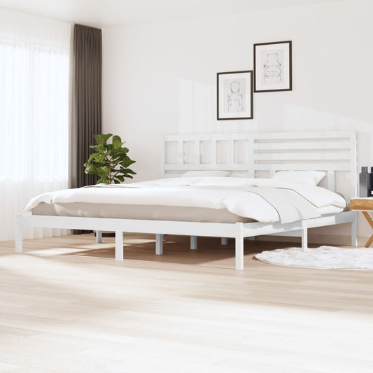 Bed Frame without Mattress White 180x200 cm Super King  Solid Wood Pine