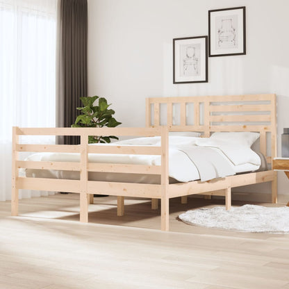 Bed Frame without Mattress Solid Wood 140x190 cm