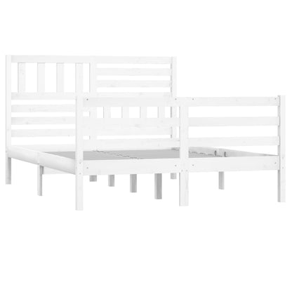 Bed Frame without Mattress White Solid Wood 140x200 cm