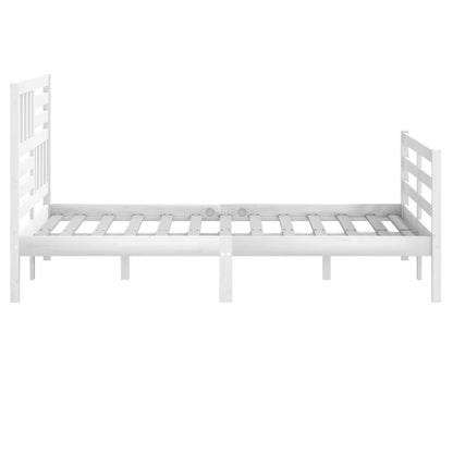 Bed Frame without Mattress White Solid Wood 140x200 cm