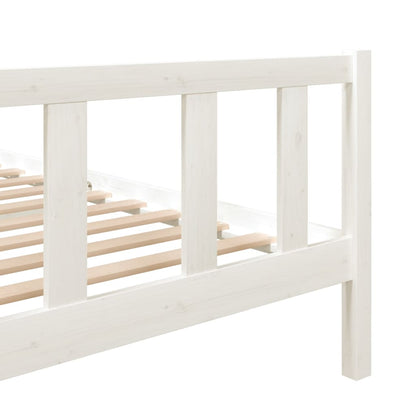3101149 vidaXL Bed Frame without Mattress White Solid Wood 120x200 cm (810078+814135)