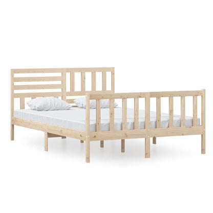 3101153 vidaXL Bed Frame without Mattress Solid Wood 140x200 cm (810082+814144)