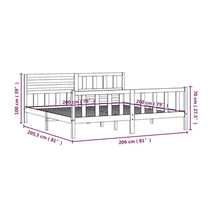 3101173 vidaXL Bed Frame without Mattress Solid Wood 200x200 cm (810102+814164)