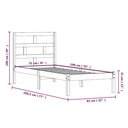 Bed Frame without Mattress Small Single Solid Wood