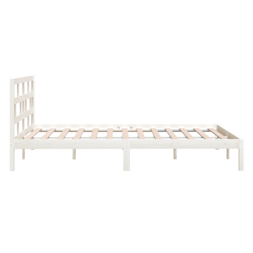 Bed Frame without Mattress White Small Double Solid Wood