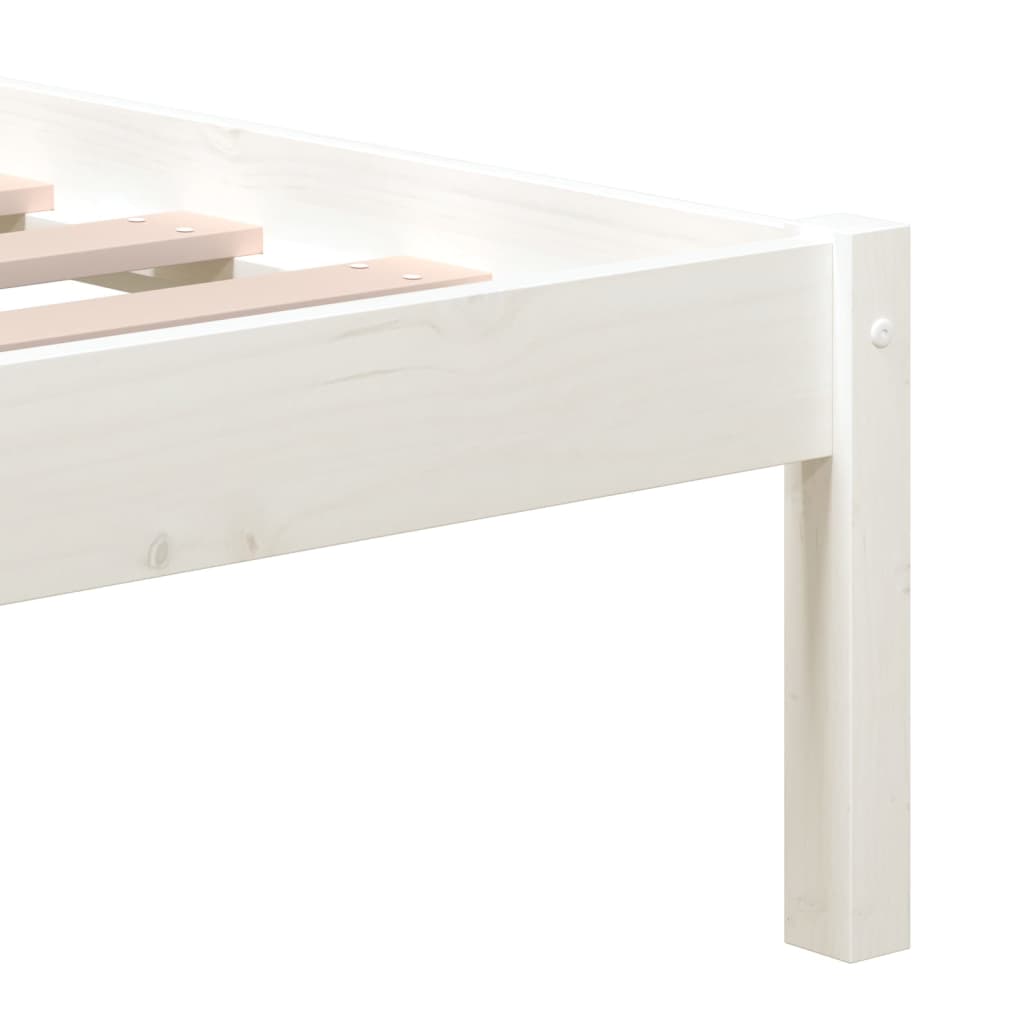 Bed Frame without Mattress White Small Double Solid Wood