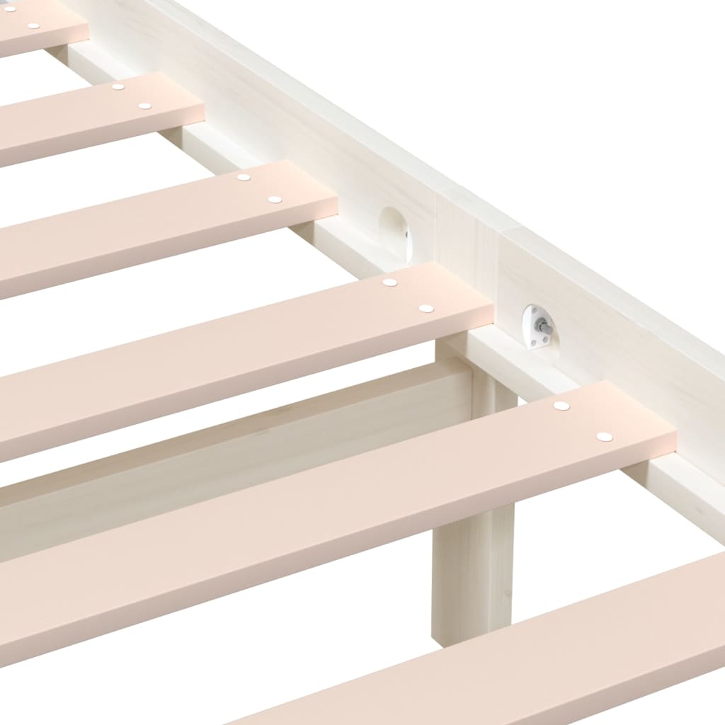 Bed Frame without Mattress White Small Double Solid Wood