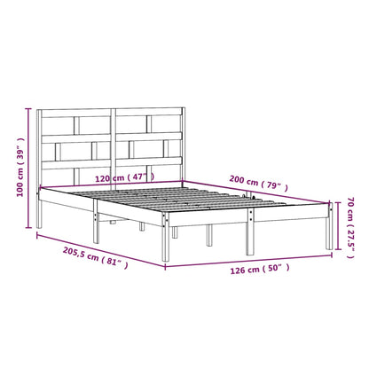 3101213 vidaXL Bed Frame without Mattress Solid Wood 120x200 cm (810012+814184)
