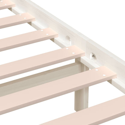 3101214 vidaXL Bed Frame without Mattress White Solid Wood 120x200 cm (810013+814185)