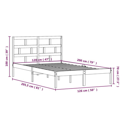 3101214 vidaXL Bed Frame without Mattress White Solid Wood 120x200 cm (810013+814185)