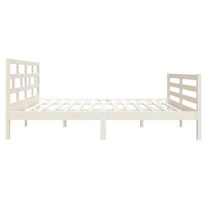 Bed Frame without Mattress White Small Double Solid Wood