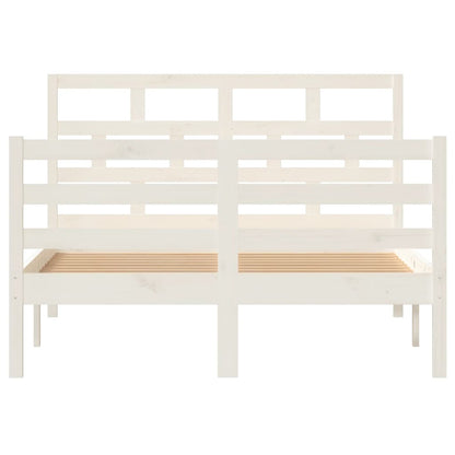 3101279 vidaXL Bed Frame without Mattress White Solid Wood 120x200 cm (810426+814185)