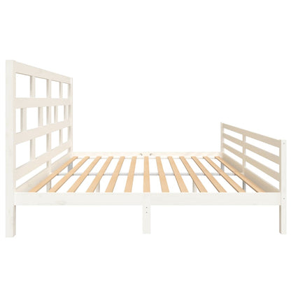 3101304 vidaXL Bed Frame without Mattress White Solid Wood 200x200 cm (810451+814215)