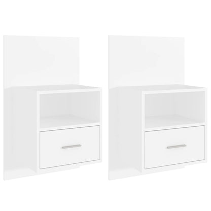 Wall-mounted Bedside Cabinets 2 pcs White