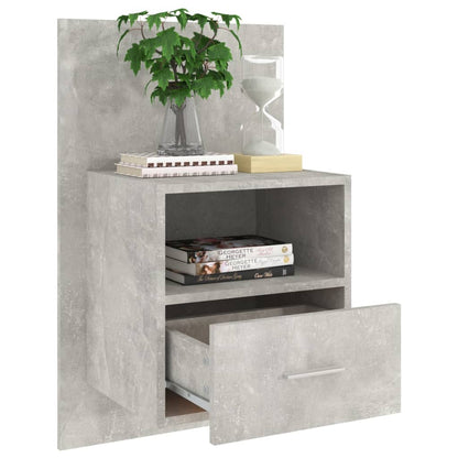 Wall-mounted Bedside Cabinets 2 pcs Concrete Grey