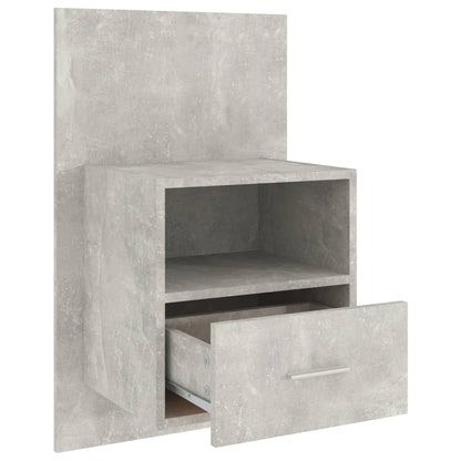 Wall-mounted Bedside Cabinets 2 pcs Concrete Grey
