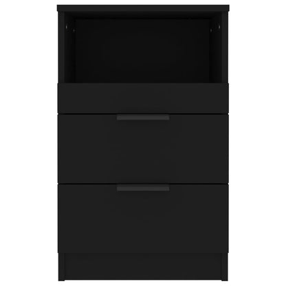 Bedside Cabinets 2 pcs Black Engineered Wood