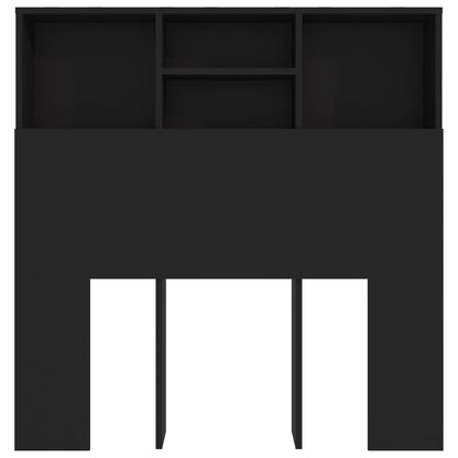 Headboard Cabinet Black 100x19x103.5 cm