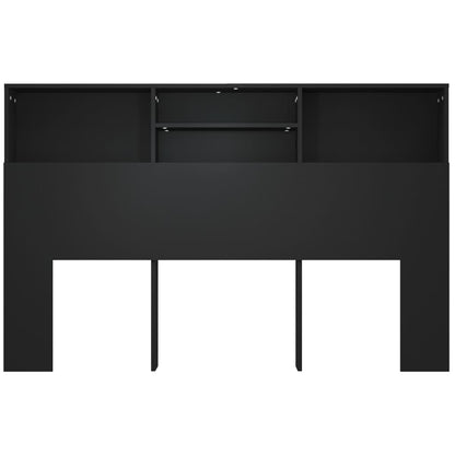 Headboard Cabinet Black 160x19x103.5 cm