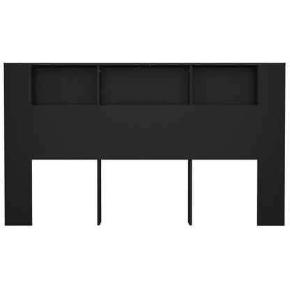 Headboard Cabinet Black 180x18.5x104.5 cm