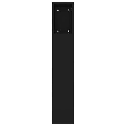 Headboard Cabinet Black 180x18.5x104.5 cm