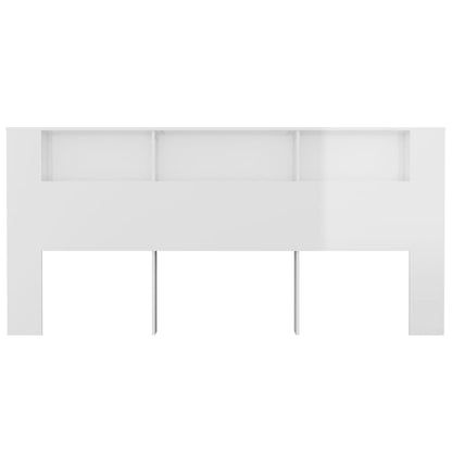 Headboard Cabinet High Gloss White 220x18.5x104.5 cm