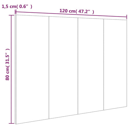 Bed Headboard Brown Oak 120x1.5x80 cm Engineered Wood
