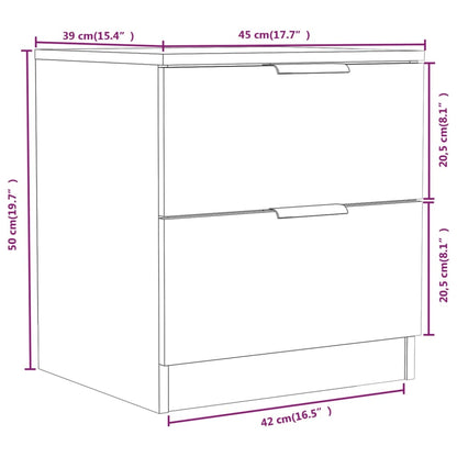 Bedside Cabinets 2 pcs Grey Sonoma Engineered Wood