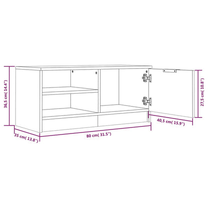 TV Cabinets 2 pcs Smoked Oak 80x35x36.5 cm Engineered Wood