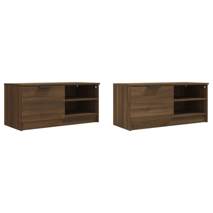 TV Cabinets 2 pcs Brown Oak 80x35x36.5 cm Engineered Wood