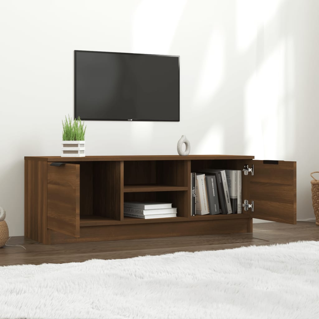 TV Cabinet Brown Oak 102x35x36.5 cm Engineered Wood