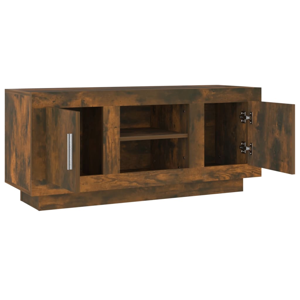 TV Cabinet Smoked Oak 102x35x45 cm Engineered Wood