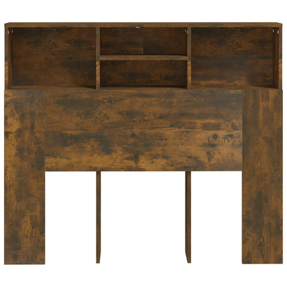 Headboard Cabinet Smoked Oak 120x19x103.5 cm