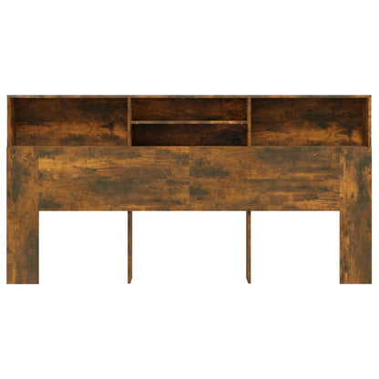 Headboard Cabinet Smoked Oak 200x19x103.5 cm