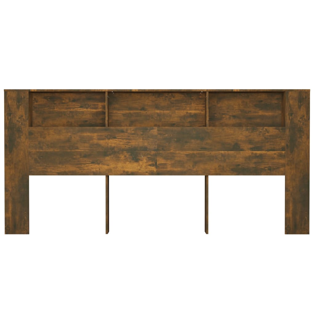Headboard Cabinet Smoked Oak 220x18.5x104.5 cm