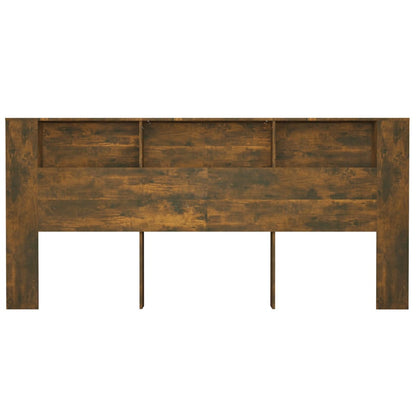 Headboard Cabinet Smoked Oak 220x18.5x104.5 cm