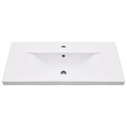 Bathroom Washbasin Frame with Built-in Basin White Iron