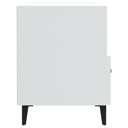 Bedside Cabinets 2 pcs High Gloss White Engineered Wood