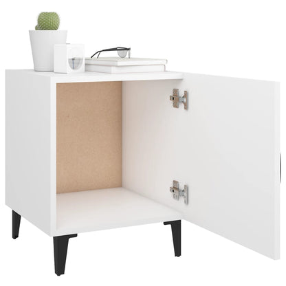 Bedside Cabinet White Engineered Wood