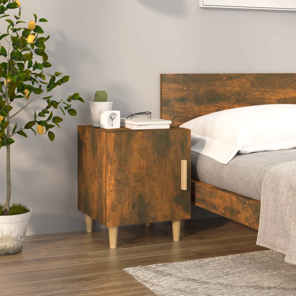 Bedside Cabinets 2 pcs Smoked Oak Engineered Wood