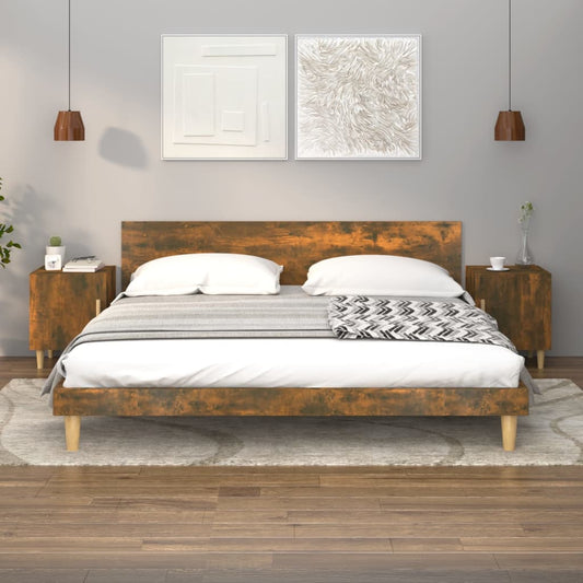 Bedside Cabinets 2 pcs Smoked Oak Engineered Wood