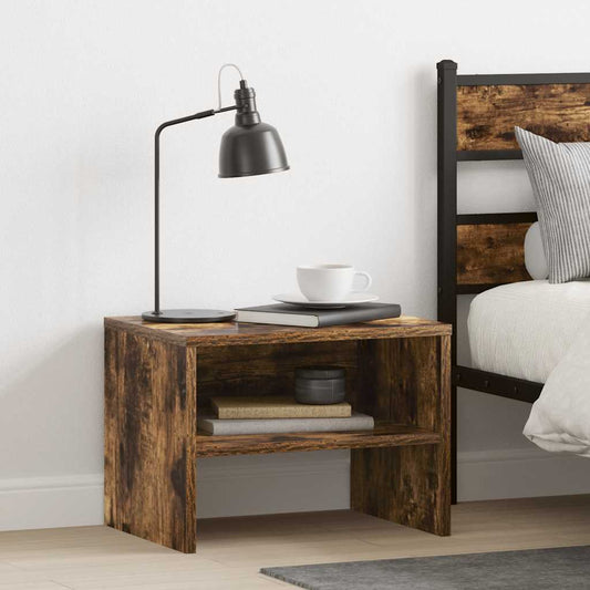 Bedside Cabinet Smoked Oak 40x30x30 cm Engineered Wood